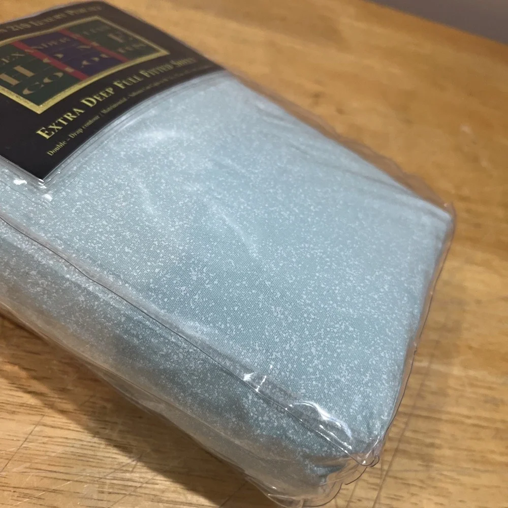 Vtg Dan River Extra Deep Full‎ Fitted Sheet Turquoise Seafoam Percale A. Julian